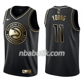 NBA Mænd Trøje Atlanta Hawks Trae Young 11 Nike Sort Golden Edition Swingman